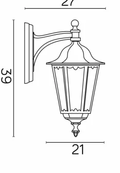Sklep Kaja Klasyczna lampa ścienna, elewacyjna K 3012/1/M z serii RETRO MIDI | Kaja Oświetl