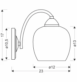 Sklep Kaja Klasyczna lampa ścienna, srebrny kinkiet 21-09449 PREGO | Kaja