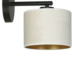 Sklep Kaja Klasyczna lampa ścienna z biało-złotym abażurem 1052/K1 HILDE | Kaja