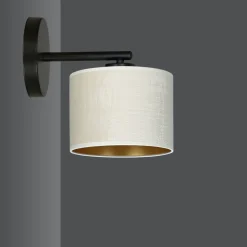 Sklep Kaja Klasyczna lampa ścienna z biało-złotym abażurem 1052/K1 HILDE | Kaja