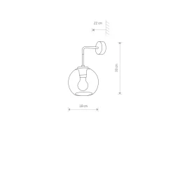 Sklep Kaja Klasyczna lampa ścienna z kloszem, kształt kuli 9132 | Kaja