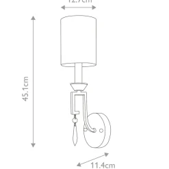 Sklep Kaja Klasyczna lampa ścienna z kryształkiem GN-LEMURIA1 z serii LEMURIA