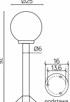 Sklep Kaja Klasyczna lampa do oświetlenia ogrodu K 5002/3/K 250 z serii KULE | Kaja Oświetl