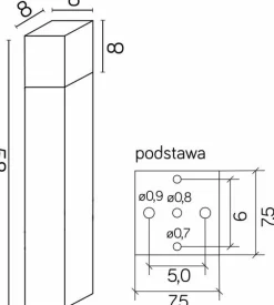 Sklep Kaja Klasyczna lampa ogrodowa w m kolorze CB-580 BL z serii CUBE | Kaja Oświetl