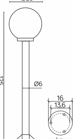 Sklep Kaja Klasyczna lampa ogrodowa, na żarówkę E27 K 5002/2/K 250 z serii KULE | Kaja Oświ
