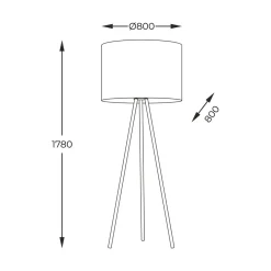 Sklep Kaja Klasyczna lampa podłogowa, trójnóg z abażurem 3112 z serii NALLU