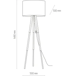 Sklep Kaja Klasyczna lampa stojąca drewniany trójnóg TK 5286 TOKYO | Kaja