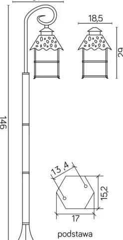 Sklep Kaja Klasyczna lampa stojąca, oświetlenie ogrodu K 5002/1/Z z serii CADIZ | Kaja Oświ