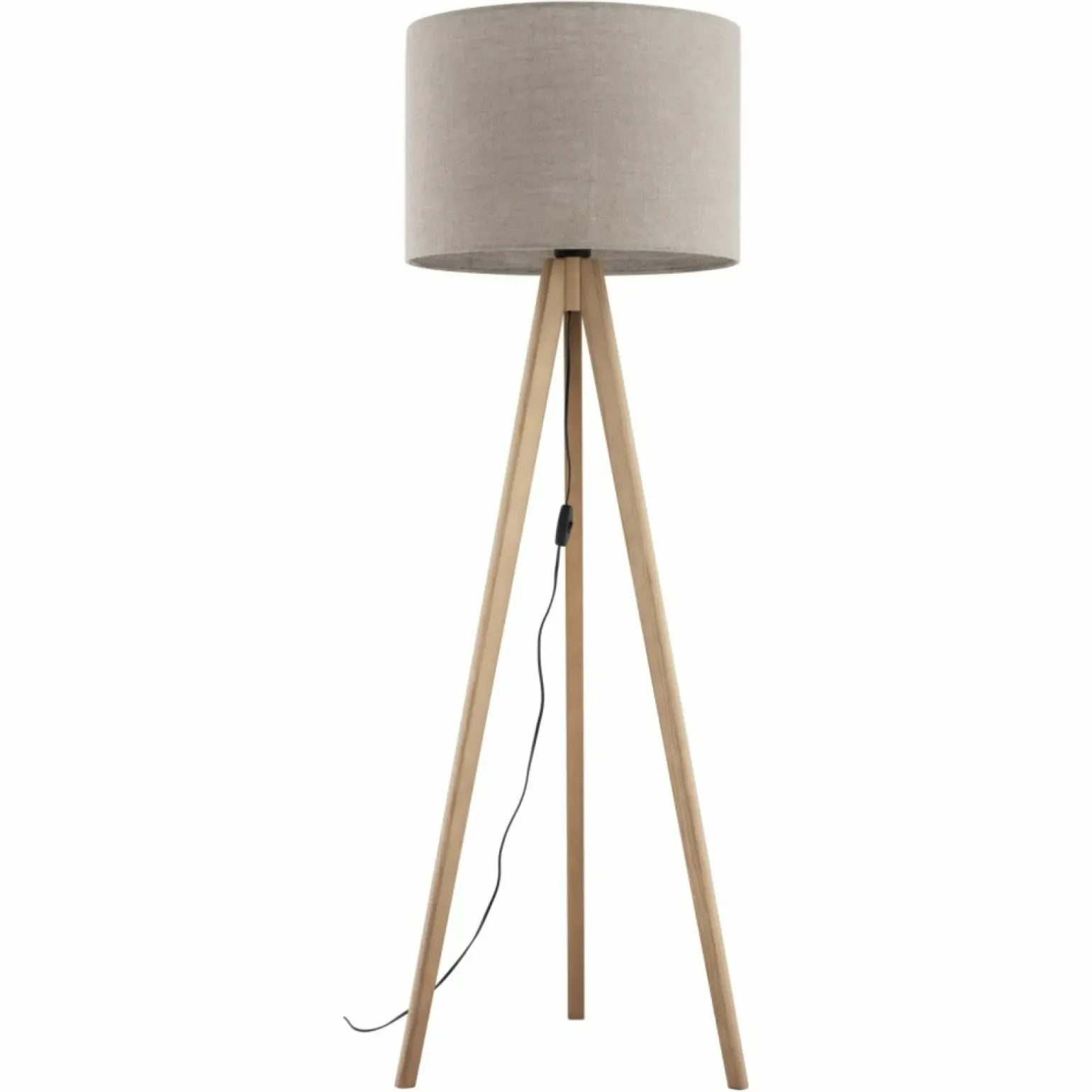 Sklep Kaja Klasyczna lampa stojąca, trójnóg z lnem TK 16021 GRAND SOSNA | Kaja