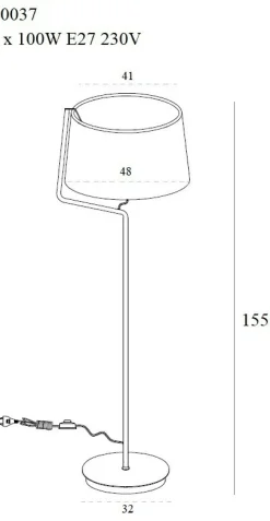Sklep Kaja Klasyczna lampa stojąca z abażurem MX F0037 CHICAGO | Kaja Oświetlenie