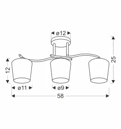 Sklep Kaja Klasyczna lampa sufitowa do sypialni 33-22660 ESNYR | Kaja Oświetlenie
