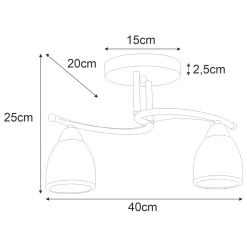 Sklep Kaja Klasyczna lampa sufitowa K-JSL-8090/2 CHR SAMIRA | Kaja Oświetlenie