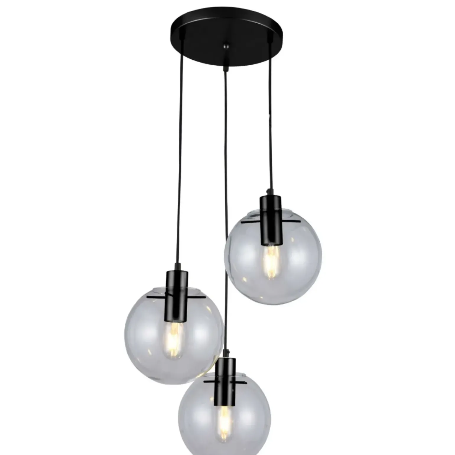 Flash Sale Klasyczna lampa wisząca do salonu LP-004/3P BK PUERTO | Kaja Żyrandole Nowoczesne