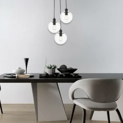 Flash Sale Klasyczna lampa wisząca do salonu LP-004/3P BK PUERTO | Kaja Żyrandole Nowoczesne