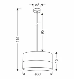 Sklep Kaja Klasyczna lampa wisząca z szerokim abażurem 31-17598 PORTO | Kaja