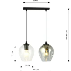 Online Klasyczna lampa wisząca z nieregularnymi kloszami 682/2 ISTAR | Kaja Żyrandole Nowoczesne