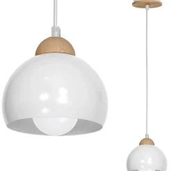 Cheap Klasyczna lampa wisząca z drewnianym elementem MLP6440 z serii DAMA | Kaja Oświe Żyrandole Nowoczesne