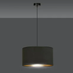 Sklep Kaja Klasyczna lampa wisząca z czarno-złotym abażurem 1054/1 HILDE | Kaja