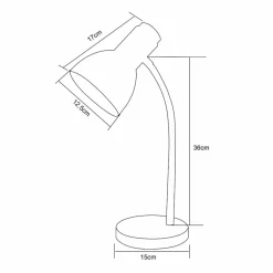 Sklep Kaja Klasyczna lampka z czarnym kloszem ZM SM-W02-BL BIURKOWA | Kaja
