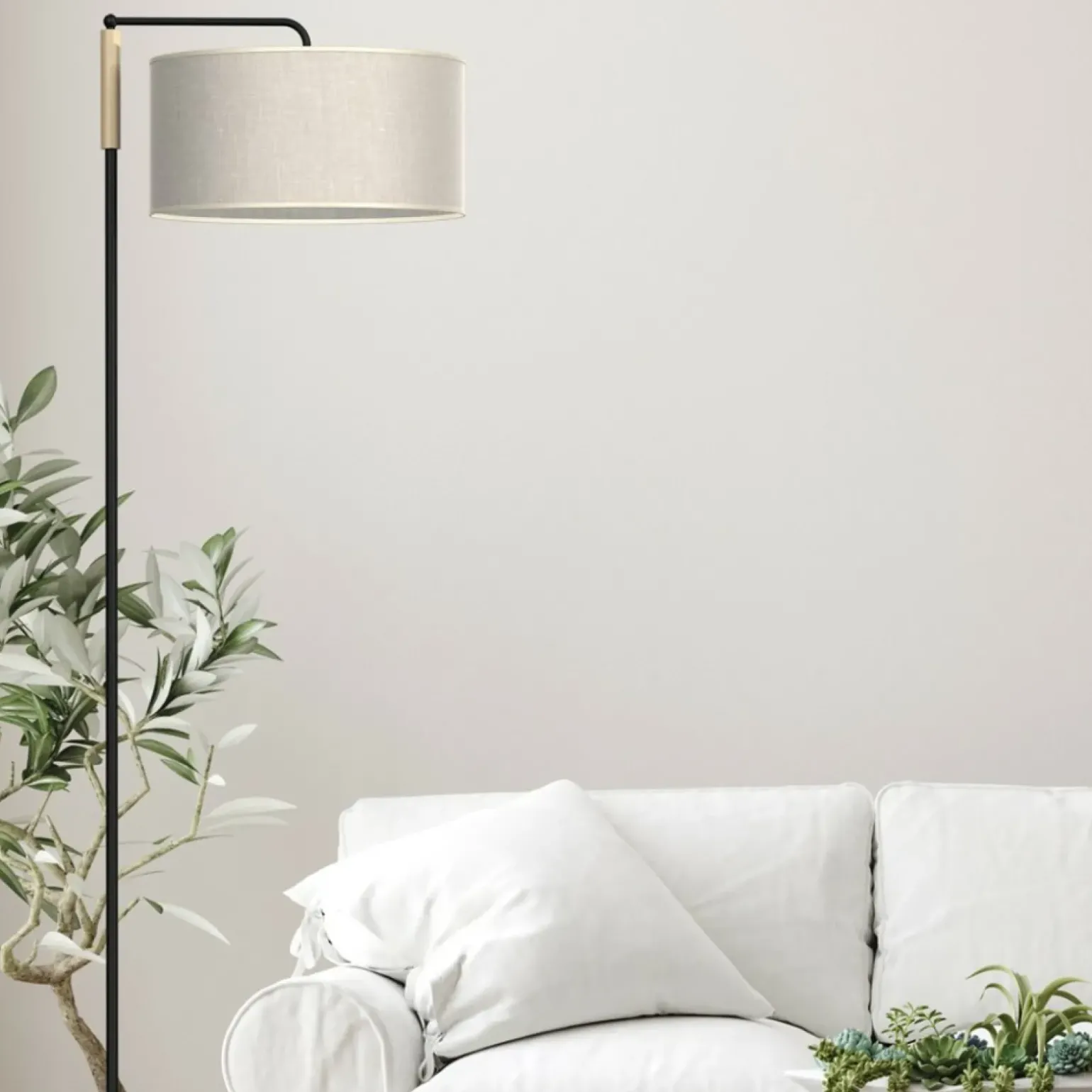 Sklep Kaja Klasyczna, prosta lampa podłogowa z abażurem MLP7454 ATLANTA | Kaja