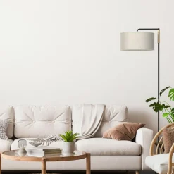 Sklep Kaja Klasyczna, prosta lampa podłogowa z abażurem MLP7454 ATLANTA | Kaja