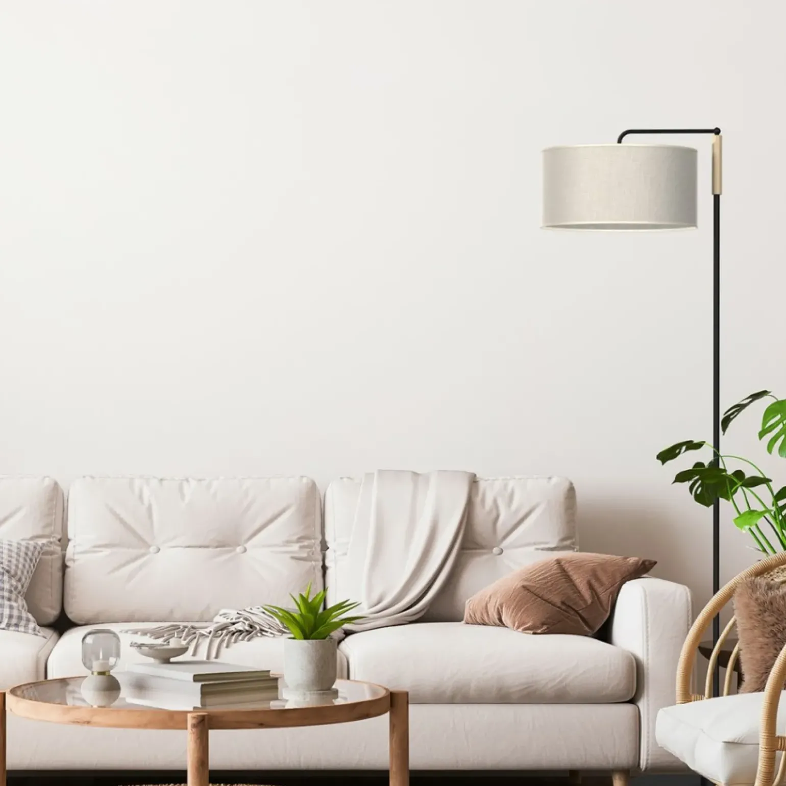 Sklep Kaja Klasyczna, prosta lampa podłogowa z abażurem MLP7454 ATLANTA | Kaja