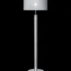 Sklep Kaja Klasyczna, srebrna lampa podłogowa z abażurem 67549 NODO | Kaja