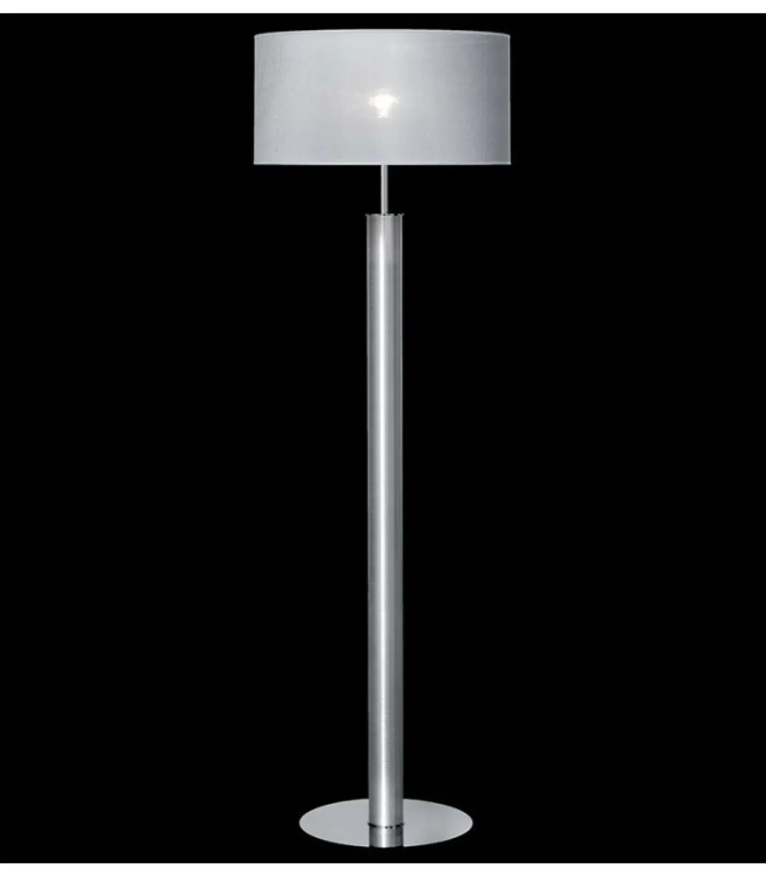 Sklep Kaja Klasyczna, srebrna lampa podłogowa z abażurem 67549 NODO | Kaja