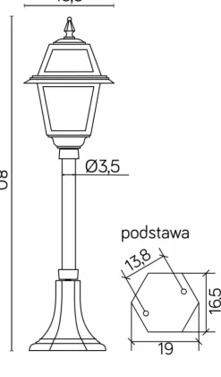 Sklep Kaja Klasyczna, witrażowa lampa ogrodowa K 5002/3/N z serii WITRAŻ | Kaja Oświetlenie