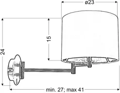 Sklep Kaja Klasyczny kinkiet ścienny z szarym abażurem 21-57532 z serii ALEXIA | Kaja Oświe