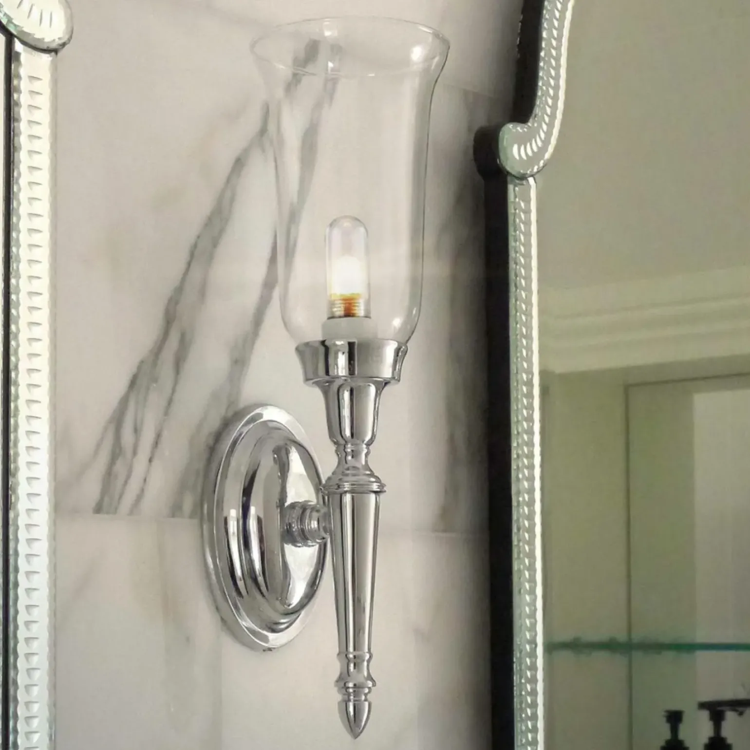 Sklep Kaja Klasyczny kinkiet w kolorze niklu BATH-DRYDEN2-PN z serii DRYDEN