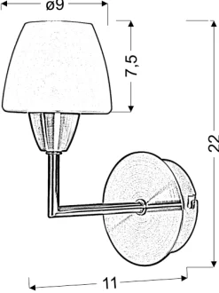 Sklep Kaja Klasyczny kinkiet z białym kloszem 21-10622 TOGO | Kaja Oświetlenie