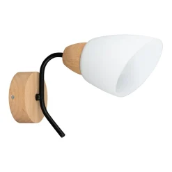 Sklep Kaja Klasyczny kinkiet z białym kloszem 8142174 VILETTA WOOD | Kaja