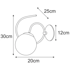 Sklep Kaja Klasyczny kinkiet z mlecznym, kulistym kloszem K-5352 z serii NELA