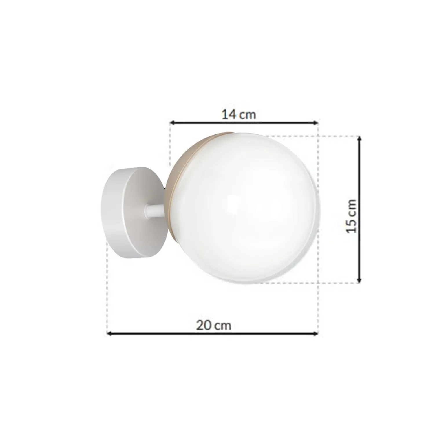 Sklep Kaja Klasyczny kinkiet z ozdobnym akcentem MLP5423 z serii SFERA WOOD | Kaja Oświetle