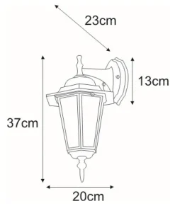 Sklep Kaja Klasyczny kinkiet zewnętrzny K-5009A DOWN CZ STANDARD | Kaja