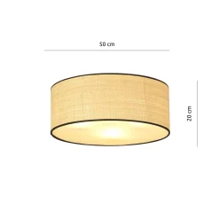 Sklep Kaja Klasyczny plafon z rattanowym abażurem 1149/3 ASTON | Kaja Oświetlenie