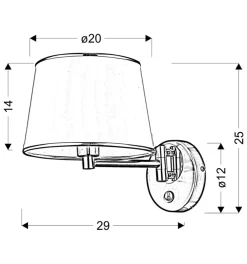 Sklep Kaja Klasyczny, szary kinkiet ścienny z abażurem 21-27887 z serii IBIS | Kaja Oświetl