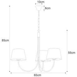 Sklep Kaja Klasyczny żyrandol z czarno-złotymi abażurami K-4335 | Kaja