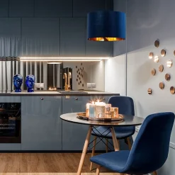 Sklep Kaja Klasyczny żyrandol z granatowo-złotym abażurem TK 6172 z serii TERCINO