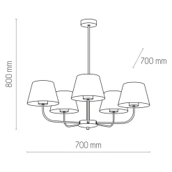 Sklep Kaja Klasyczny żyrandol z lnianymi abażurami TK 3989 CHICAGO | Kaja