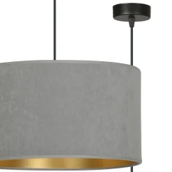 Sklep Kaja Klasyczny żyrandol z szaro-złotym abażurem 1050/1 HILDE | Kaja