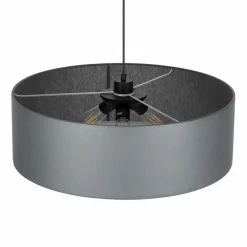 Discount Klasyczny zwis z szarym abażurem, do salonu TK 4858 z serii RONDO Żyrandole Nowoczesne