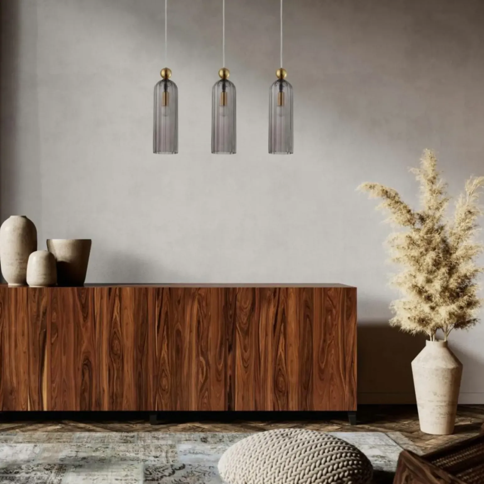 Clearance Klimatyczna lampa wisząca nad stół LP-939/3L SMOKED z serii PIEGA Żyrandole Nowoczesne