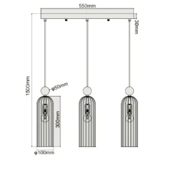 Clearance Klimatyczna lampa wisząca nad stół LP-939/3L SMOKED z serii PIEGA Żyrandole Nowoczesne