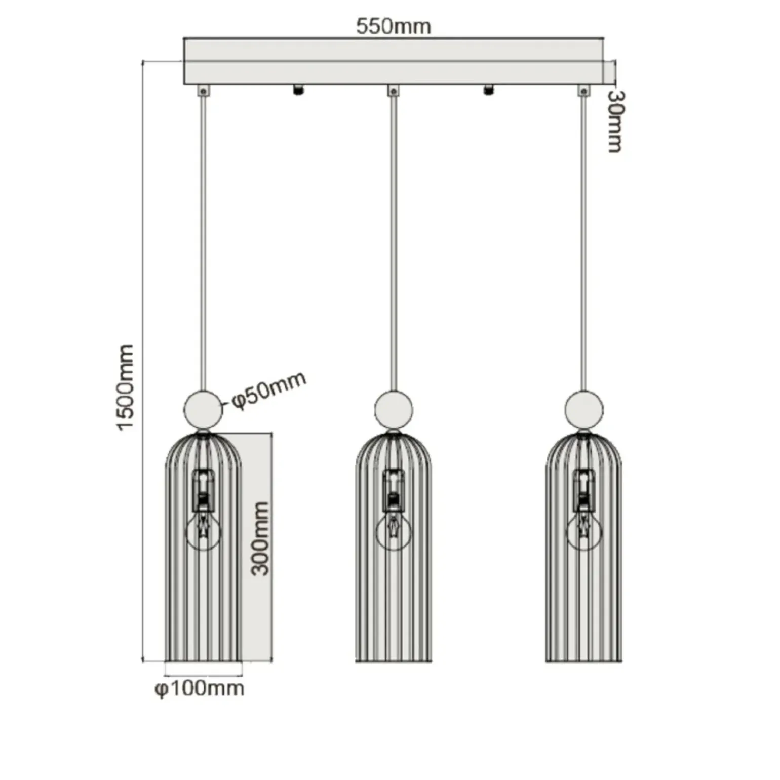 Clearance Klimatyczna lampa wisząca nad stół LP-939/3L SMOKED z serii PIEGA Żyrandole Nowoczesne