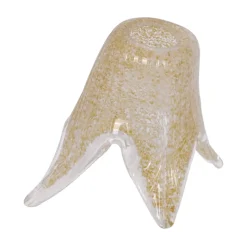 Sklep Kaja Klosz w kształcie kwiatu z drobinkami złota K-HP 02 TRANSPARENT KLOSZ