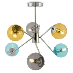 Clearance Kolorowa lampa wisząca, z kloszami kulkami MOD139PL-06CH z serii NANCY Żyrandole Nowoczesne