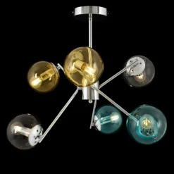 Clearance Kolorowa lampa wisząca, z kloszami kulkami MOD139PL-06CH z serii NANCY Żyrandole Nowoczesne