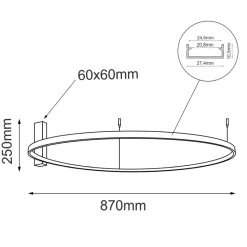 Sklep Kaja Koło mocowane na suficie ⌀87cm 3000K ANT 1344 z serii AGA